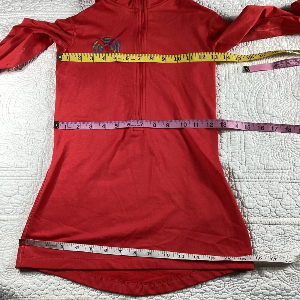 Nike Pro Dri-Fit Athletic Long Sleeve 1/4 Zip Top Red Women’s XS‎ Heart Running